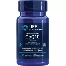 Life Extension Super Ubiquinol CoQ10 100 mg / Супер убіхінол Ку10 з підтримкою мітохондрій 60 капсул від магазину біодобавок nutrido.shop