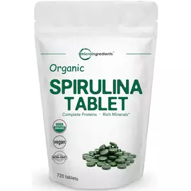 Microingredients Organic Spirulina  / органическая Спирулина 720 таблеток в магазине биодобавок nutrido.shop