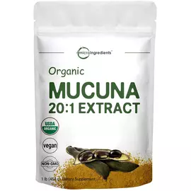 Microingredients Organic Muсuna Pruriens / Мукуна підтримка гарного настрою органік порошок 454 г від магазину біодобавок nutrido.shop