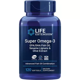 Life Extension Super Omega-3 EPA/DHA Fish Oil Sesame Lignans & Olive Extract / Риб'ячий жир 120 капсул від магазину біодобавок nutrido.shop