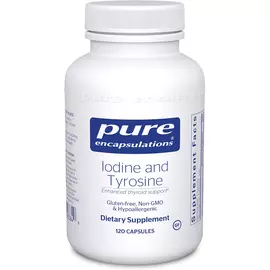 Pure Encapsulations Iodine and Tyrosine / Йод и тирозин для поддержки щитовидной железы 120 капс в магазине биодобавок nutrido.shop