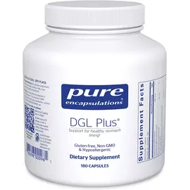 Pure Encapsulations DGL Plus / Деглицирризиновая солодка для здоровья желудка 180 капсул в магазине биодобавок nutrido.shop