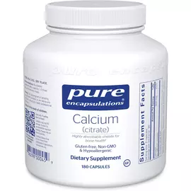 Pure Encapsulations Calcium Citrate / Кальций цитрат для здоровья костей и зубов 180 капсул в магазине биодобавок nutrido.shop