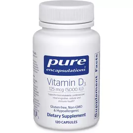 Pure Encapsulations Vitamin D3 125 mcg / Вітамін Д3 5000 МО 120 капсул від магазину біодобавок nutrido.shop