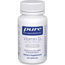 Pure Encapsulations Vitamin D3 25 mcg / Вітамін Д3 1000 МО 60 капсул від магазину біодобавок nutrido.shop