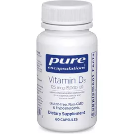 Pure Encapsulations Vitamin D3 125 mcg / Вітамін Д3 5000 МО 60 капсул від магазину біодобавок nutrido.shop