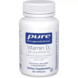 Pure Encapsulations Vitamin D3 250 mcg / Витамин Д3 10 000 МЕ 120 капсул в магазине биодобавок nutrido.shop