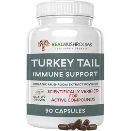 Real Mushrooms Turkey Tail / Трутовик різнокольоровий для підтримки імунітету 90 капсул від магазину біодобавок nutrido.shop