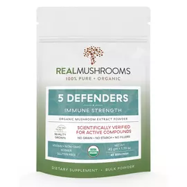 Real Mushrooms 5 Defenders / Органічний грибний комплекс 5 захисників 45 грамів від магазину біодобавок nutrido.shop