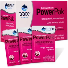 Trace Minerals Power Pak Cranberry / Вітамін C + електроліти + мультивітаміни смак журавлини 30 саше в магазине биодобавок nutrido.shop