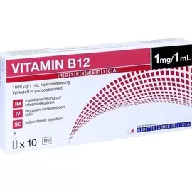 Ціанокобаламін (вітамін В12 / Б12 1000 мкг в 1 ампулі) Німеччина 10 ампул від магазину біодобавок nutrido.shop