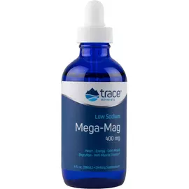Магній із низьким вмістом натрію 400 мг 118 мл / Mega-Mag, Trace Minerals від магазину біодобавок nutrido.shop