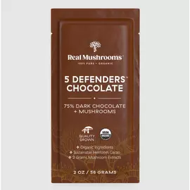 Real Mushrooms 5 Defenders Chocolate / Шоколад грибний 5 Захисників 56 г від магазину біодобавок nutrido.shop