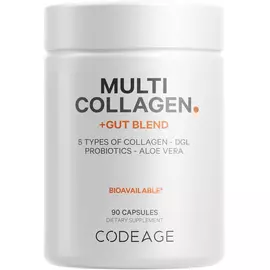 CodeAge Multi Collagen Gut Blend / Колаген 5 типів із пробіотиками 90 капсул в магазине биодобавок nutrido.shop