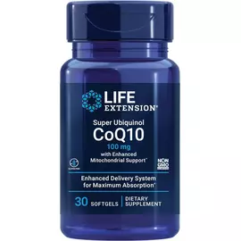 Life Extension Super Ubiquinol CoQ10 / Супер убіхінол CoQ10 з підтримкою мітохондрій 30 капсул від магазину біодобавок nutrido.shop