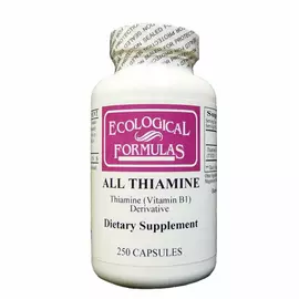 Ecological Formulas All Thiamine Vitamin B1 / Аллітіамін вітамін Б1 50 мг 250 капсул від магазину біодобавок nutrido.shop