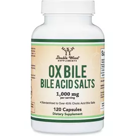Double Wood Ox Bile Acid Salts / Бича жовч 1000 мг 120 капсул від магазину біодобавок nutrido.shop
