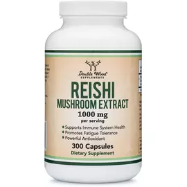Double Wood Reishi Mushroom Extract / Екстракт гриба рейші 500 мг 300 капсул від магазину біодобавок nutrido.shop