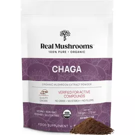 Real Mushrooms Chaga / Гриби з екстрактом чаги для підтримки імунітету і травлення порошок 60 г від магазину біодобавок nutrido.shop