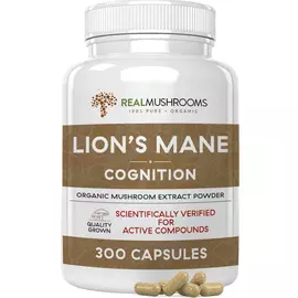 Real Mushrooms Lion's Mane / Їжовик гребінчастий органік 300 капсул від магазину біодобавок nutrido.shop