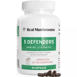 Real Mushrooms 5 Defenders / Органічний грибний комплекс 5 захисників 90 капсул від магазину біодобавок nutrido.shop