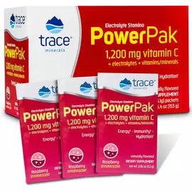 Trace Minerals  Power Pak Raspberry/ Вітамін C + електроліти + мультивітаміни Малина 30 саше від магазину біодобавок nutrido.shop