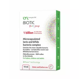 LYL Biotic baby drops / Лакто та біфідобактерії комплекс для новонароджених та дітей 10 мл від магазину біодобавок nutrido.shop
