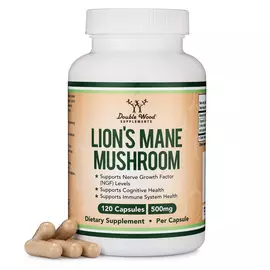 Double Wood Lion's Mane Mushroom / Їжовик гребінчастий для когнітивного здоров'я 120 капсул від магазину біодобавок nutrido.shop