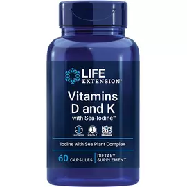 Life Extension Vitamins D&K w/ Sea-Iodine / Вітаміни D та K з морським йодом 60 капсул від магазину біодобавок nutrido.shop