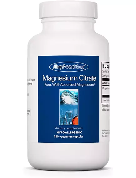 Allergy Research Magnesium Citrate / Магний цитрат 180 капсул в магазине биодобавок nutrido.shop