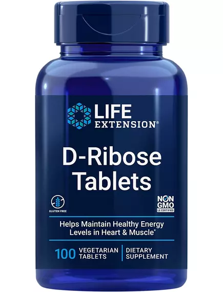 Life Extension D-Ribose / Д-рибоза для поддержания клеточной энергии и здоровья сердца 100 таблеток в магазине биодобавок nutrido.shop