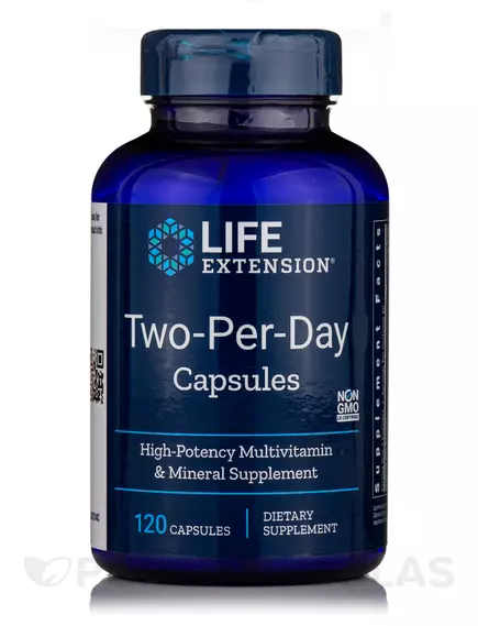 LIFE EXTENSION TWO-PER-DAY / МУЛЬТИВІТАМІНИ ДВІЧІ НА ДЕНЬ 120 КАПСУЛ від магазину біодобавок nutrido.shop