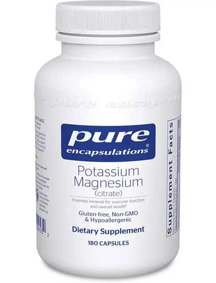 PURE ENCAPSULATIONS POTASSIUM MAGNESIUM (CITRATE) / КАЛІЙ МАГНІЙ (ЦИТРАТ) 180 КАПСУЛ від магазину біодобавок nutrido.shop