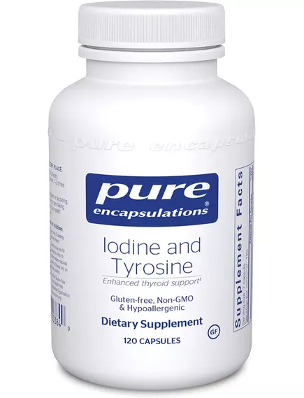 Pure Encapsulations Iodine and Tyrosine / Йод и тирозин для поддержки щитовидной железы 120 капс в магазине биодобавок nutrido.shop