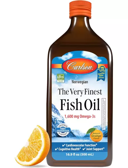 Carlson The Very Finest Fish Oil Orange / Риб'ячий жир зі смаком апельсина 500 мл в магазине биодобавок nutrido.shop
