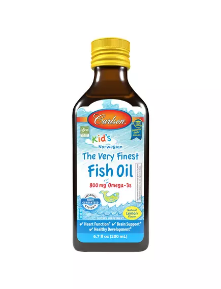 Carlson Kid's The Very Finest Fish Oil / Риб'ячий жир для дітей зі смаком лимона 200 мл в магазине биодобавок nutrido.shop