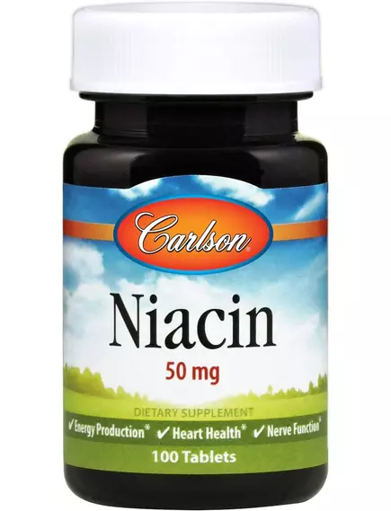Carlson Niacin / Ніацин вітамін Б3 50 мг 100 таблеток в магазине биодобавок nutrido.shop
