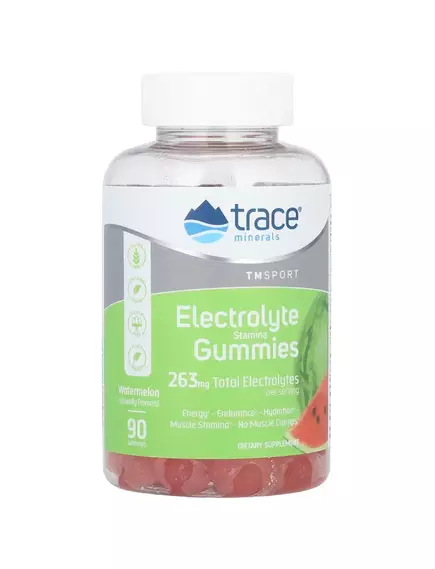 Trace Minerals Electrolyte Stamina Gummy / Електроліти у формі жувальних мармеладок Кавун 90 шт.  від магазину біодобавок nutrido.shop