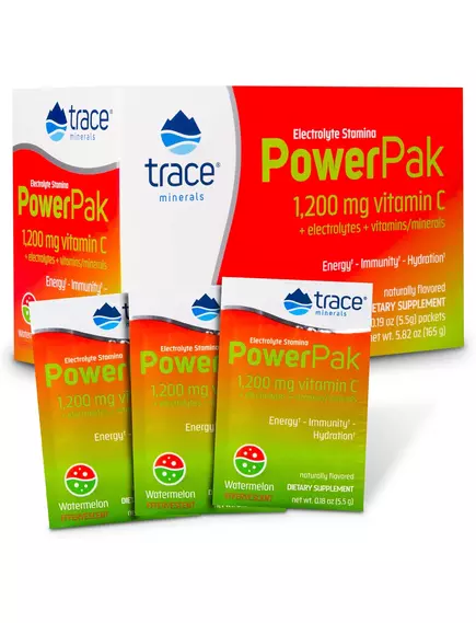 Trace Minerals Power Pak Watermelon / Вітамін C + електроліти + мультивітаміни Кавун 30 саше від магазину біодобавок nutrido.shop