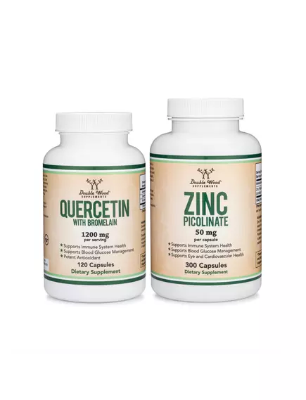 DOUBLE WOOD COMBO QUERCETIN + ZINC / КВЕРЦЕТИН З БРОМЕЛАЙНОМ + ЦИНК ПІКОЛІНАТ від магазину біодобавок nutrido.shop