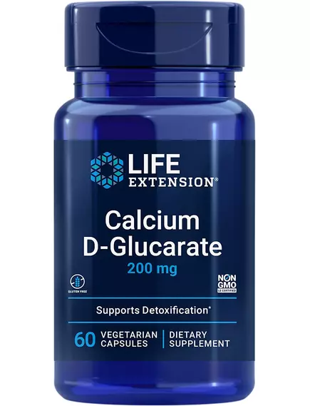 Life Extension Calcium D-Glucarate/D-глюкарат кальцію 200 мг 60 капсул в магазине биодобавок nutrido.shop