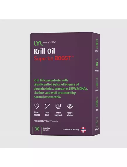 LYL Krill Oil Superba BOOST / Олія криля ефективный комплекс Омега-3 30 капсул від магазину біодобавок nutrido.shop