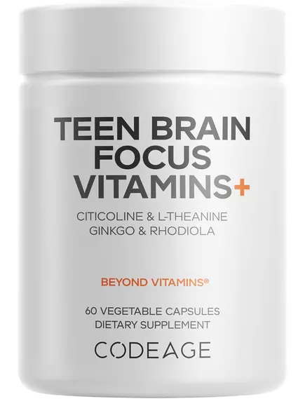 CodeAge Teen Brain Focus Vitamins+ / Вітаміни для фокусу та когнітивної підтримки підлітків 60 капсул від магазину біодобавок nutrido.shop