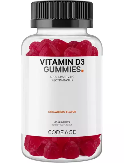 CodeAge Vitamin D3 Gummies / Витамин Д3 2500 МЕ жевательный 60 шт в магазине биодобавок nutrido.shop