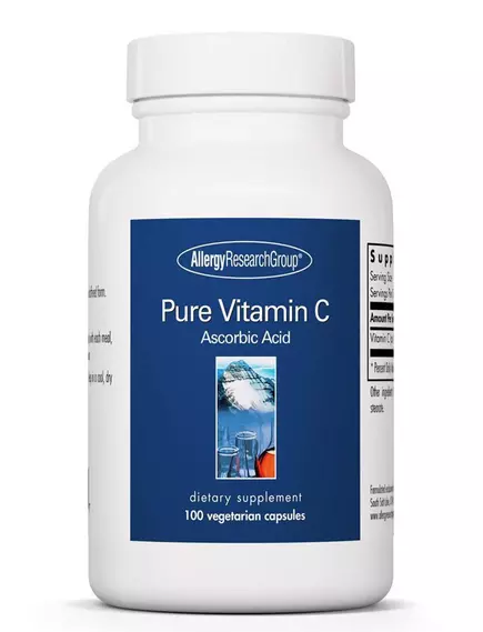 Allergy Research Pure Vitamin C Ascorbic Acid / Витамин С в виде аскорбиновой кислоты 100 капсул в магазине биодобавок nutrido.shop