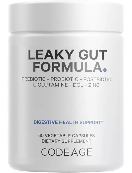 CodeAge Leaky Gut Formula / Комплексная добавка для лечения протекающего кишечника 60 капсул в магазине биодобавок nutrido.shop