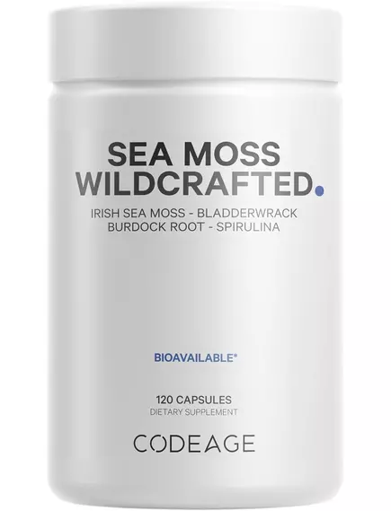 CodeAge Wildcrafted Sea Moss / Сырые морские водоросли для поддержки щитовидной железы 120 капсул в магазине биодобавок nutrido.shop