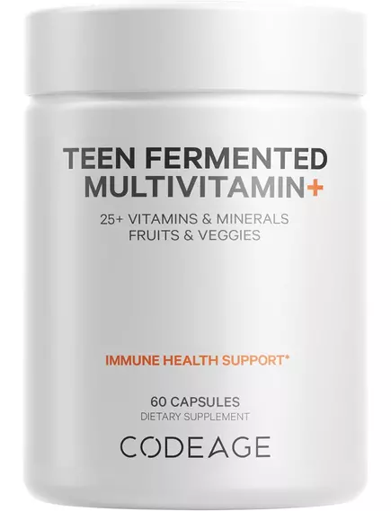CodeAge Teen Fermented Multivitamin / Мультивитамины для подростков 12-18 лет 60 капсул в магазине биодобавок nutrido.shop