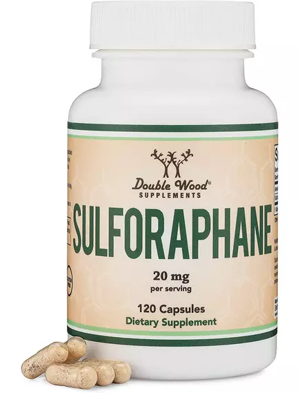 DOUBLE WOOD SULFORAPHANE / СУЛЬФОРАФАН 10 МГ 120 КАПСУЛ від магазину біодобавок nutrido.shop
