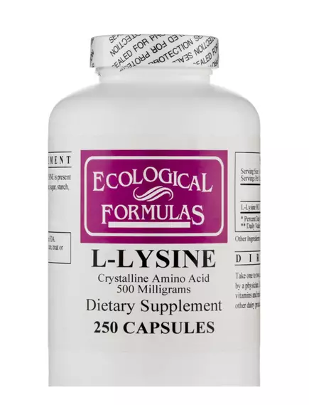 Ecological Formulas L-Lysine/L-лізин 500 мг 250 капсул в магазине биодобавок nutrido.shop